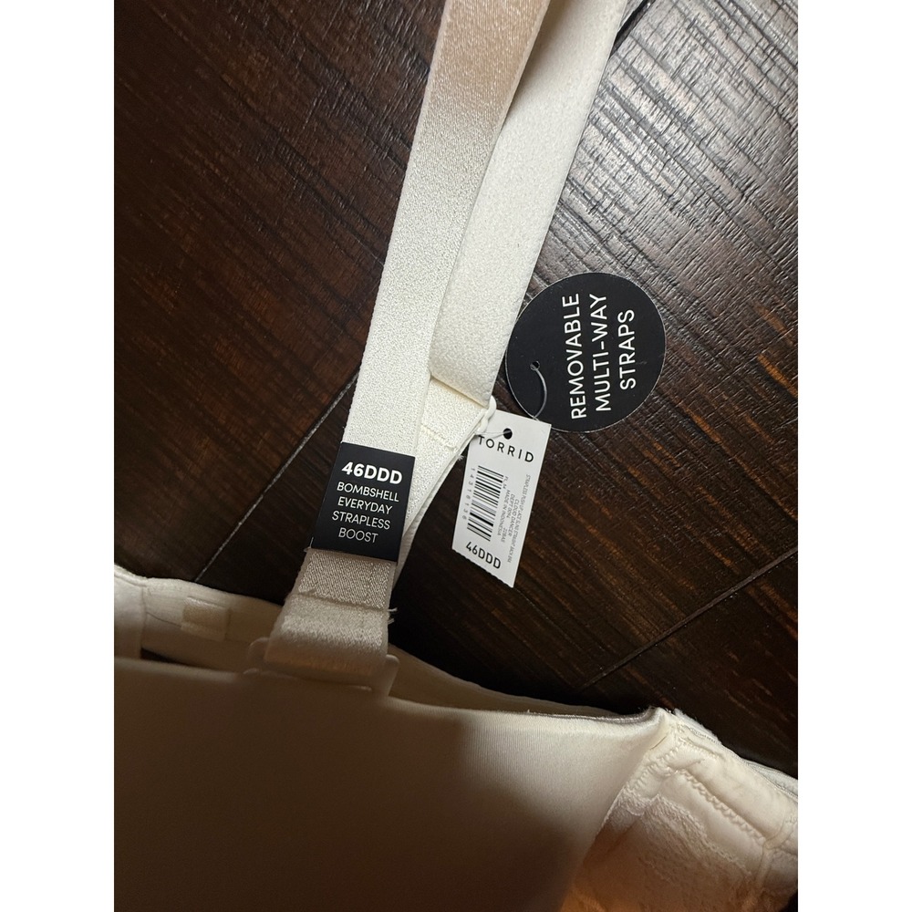 Torrid 46DDD Bombshell Ever Strapless Boost Bra Removable Multi Way Straps White - Picture 4 of 11